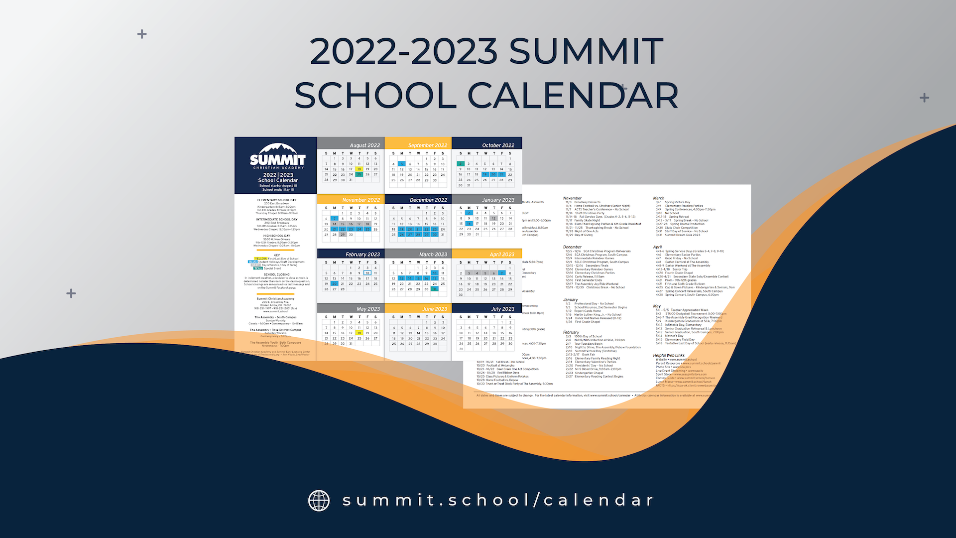 2022-2023 School Calendar – Summit Christian Academy