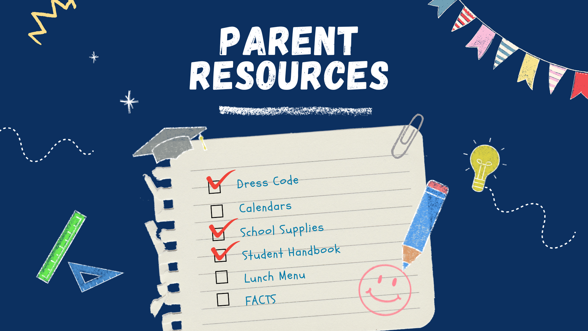 Blue Playful Back to School List Instagram Post (Presentation)